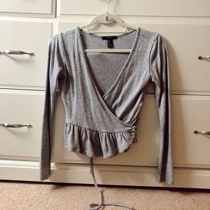 Gray wrap shirt